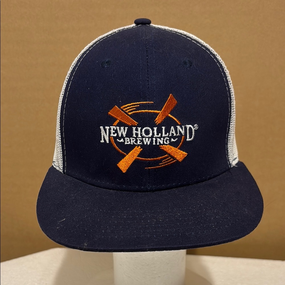 New Holland Brewing Navy and White truckers Hat Cap brewery branding